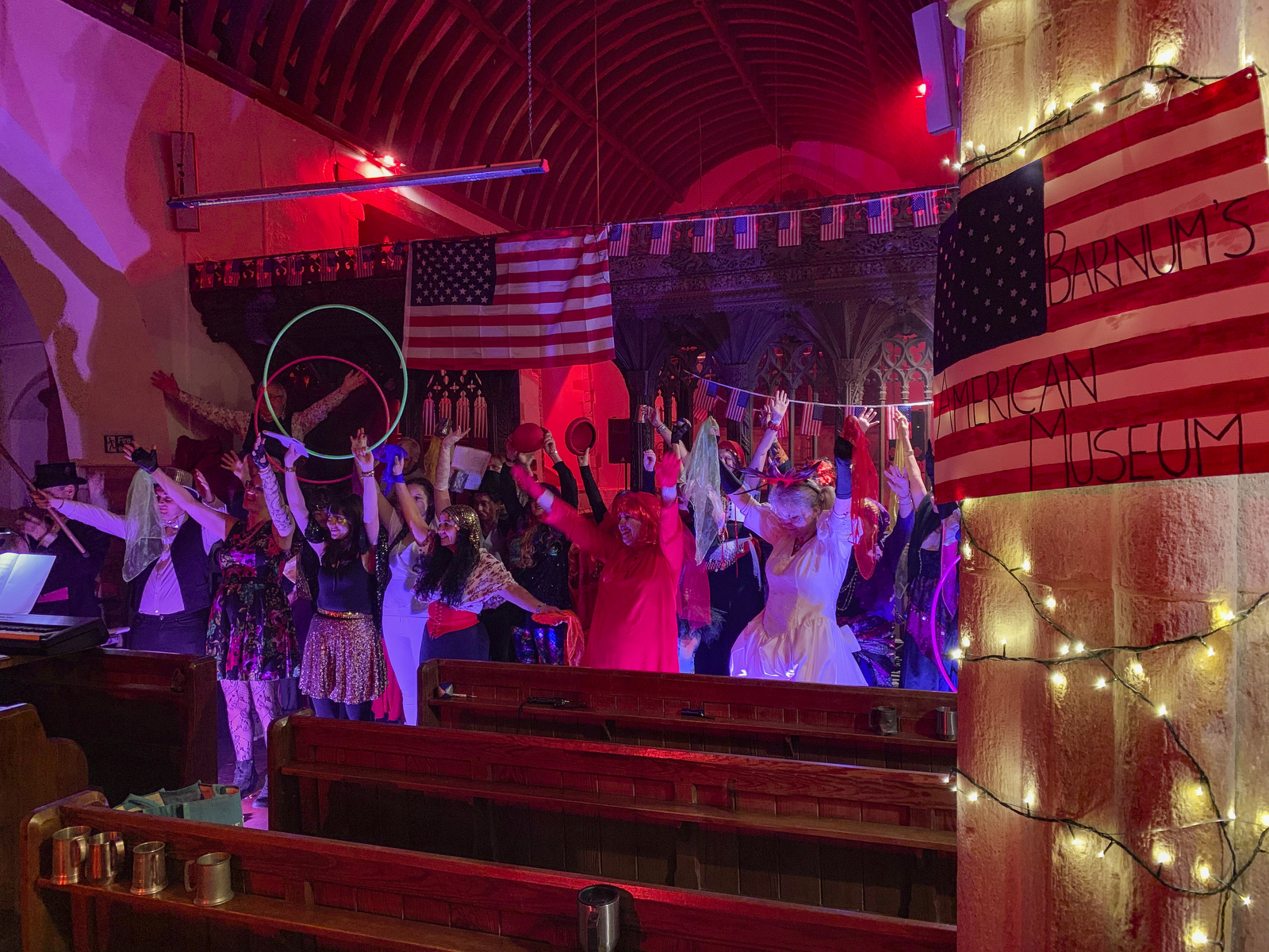 A Photo from our Dress Rehearsal.  125 people came to watch and filled the local Church for this performance.