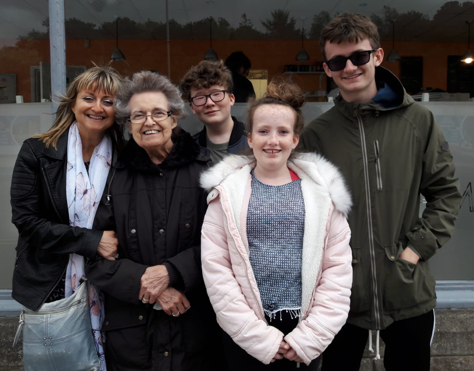 I forgot the photo! Take good care, Ross.
Julie, Auntie Sylvia, George, Jess and Joe in Scarborough a couple years ago. xxxx