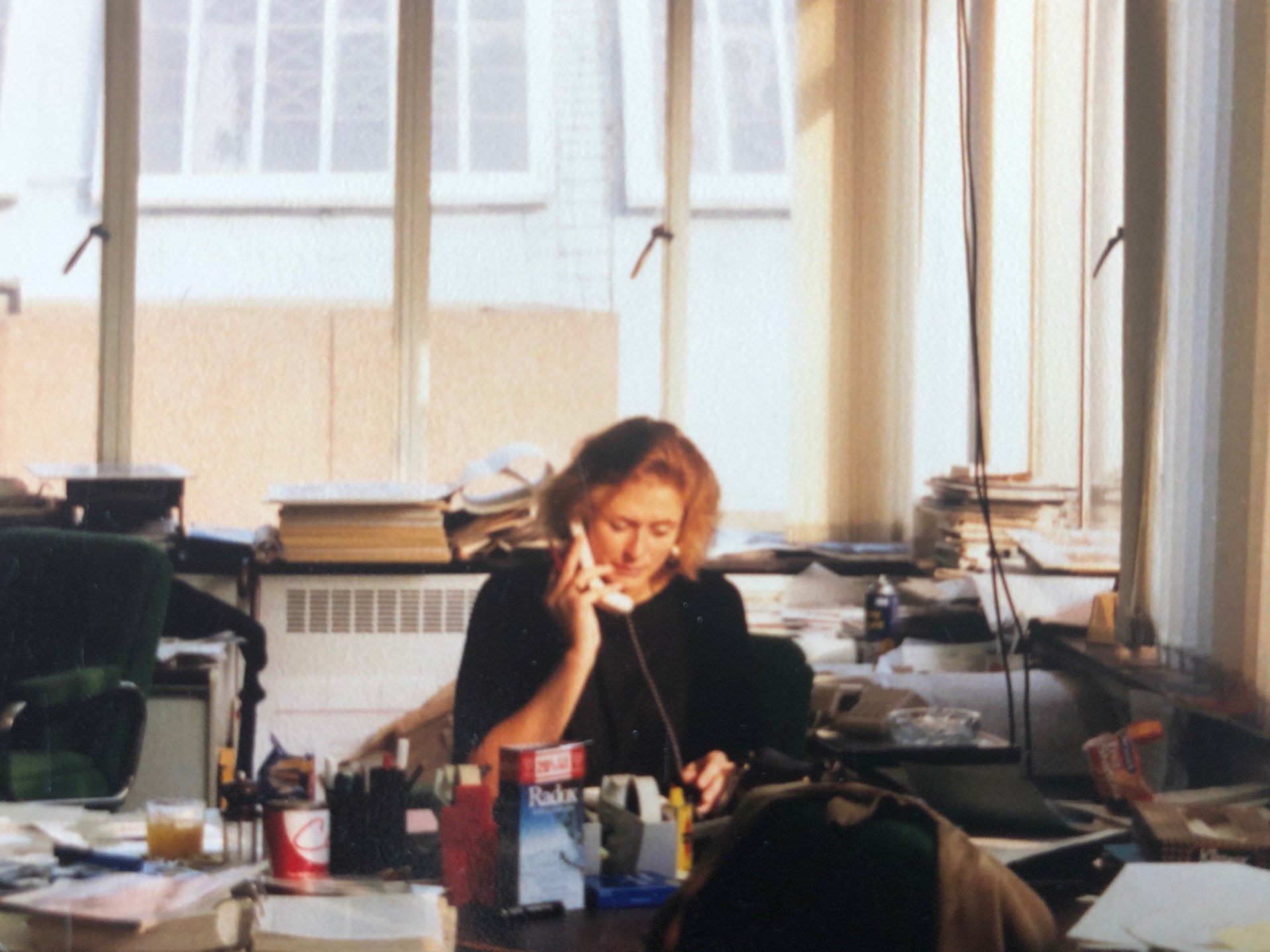 Found this photo of Claire back in 1987 (ish) at the advertising agency Connell May & Stevenson. Wonderful memories of a wonderful friend. 
Love to you all. xxxx